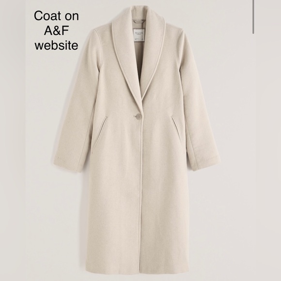 Abercrombie & Fitch Cream Wool-Blend Double Cloth Blanket Coat, Petite XL, NWT - Picture 5 of 9